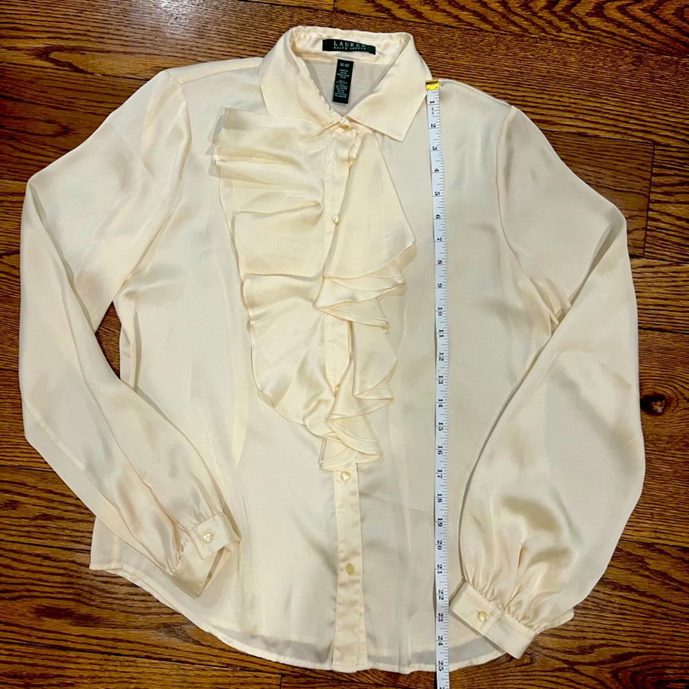 LAUREN Ralph Lauren cream flowy button down women’s blouse